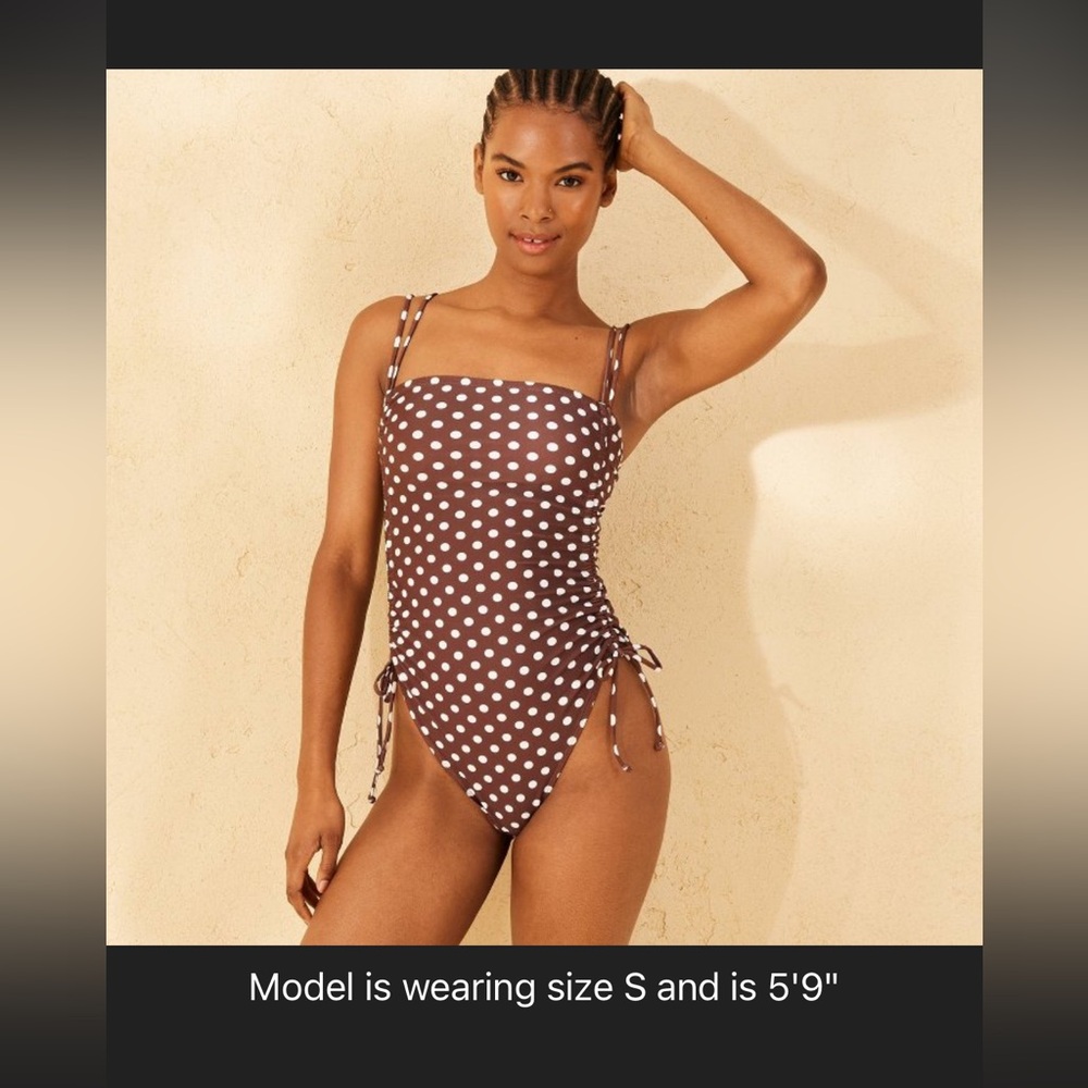 Wild Fable - brown polka dot one piece swimsuit